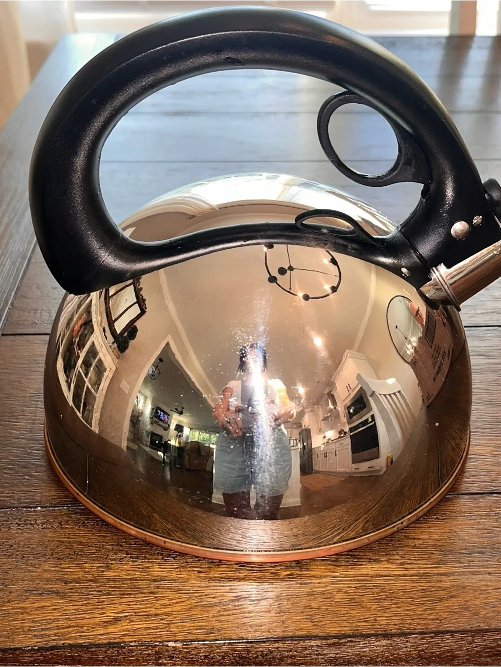 Vintage Revere Ware Stainless Steel/ Copper Clad Bottom Whistling Tea Kettle